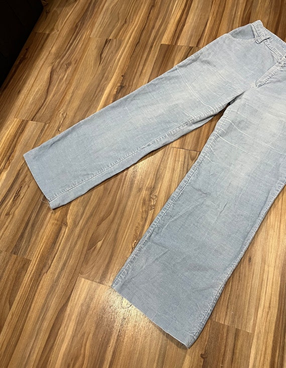 28x29 Vintage 70s Flare Bootcut Light Baby Blue P… - image 3