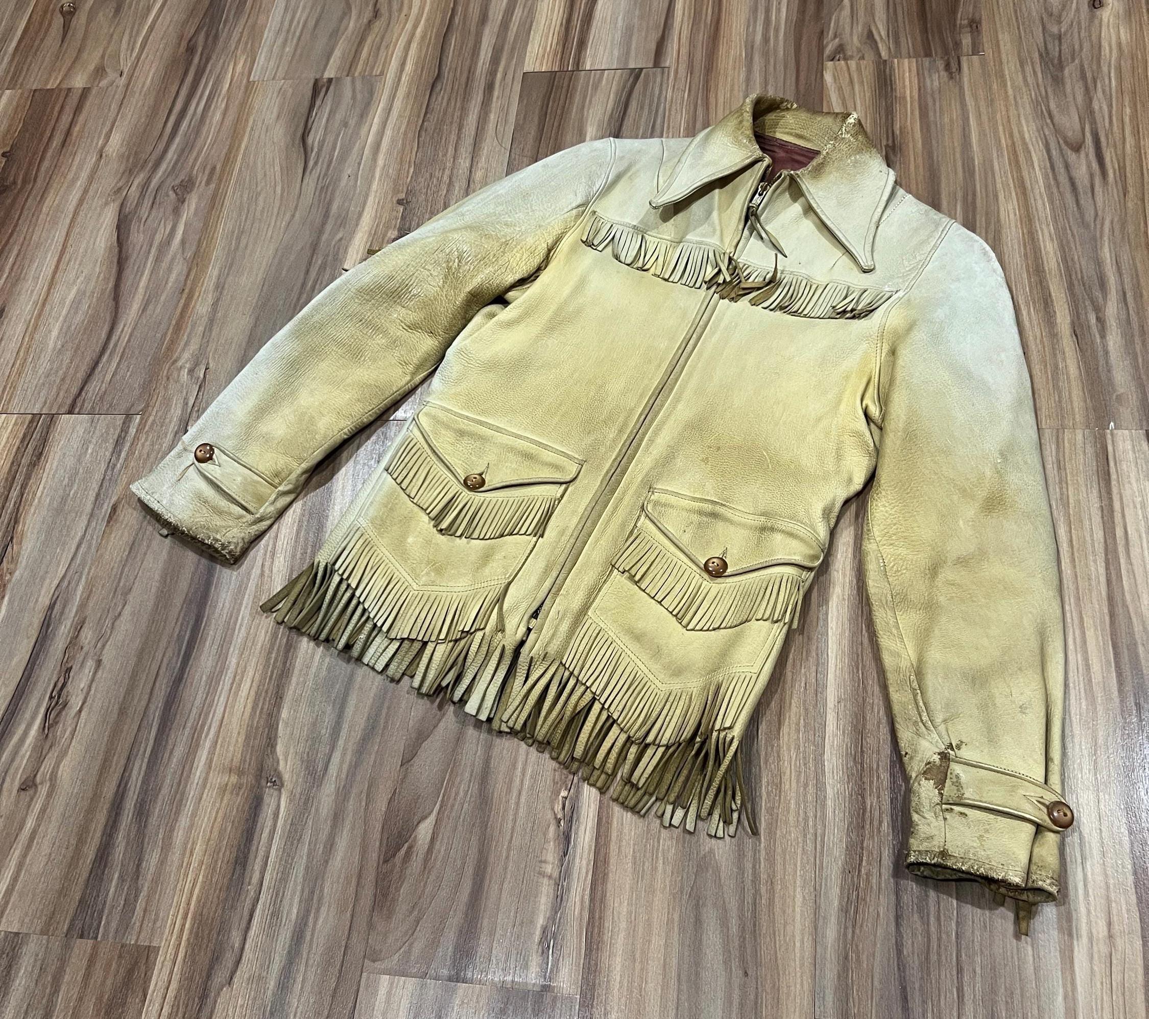 60s 70s UBER OWATONNA フリンジレザージャケット Uber Leather Jacket - Etsy