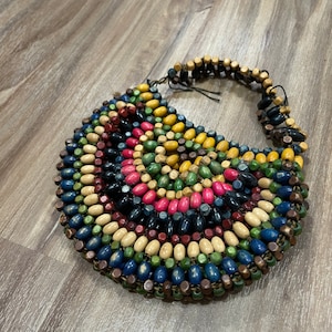 30s / 40s Small Beaded Clutch Purse Colorful Carrying Bag