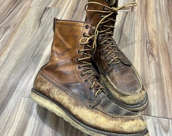 RED WING ワークブーツ サイズ7D ブラウン 7D Vintage 80s Red Wing Brown Leather Cowboy Western Boots USA