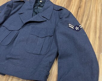 Small Vintage 60s US Army Air Force Military Blue Cropped Battle