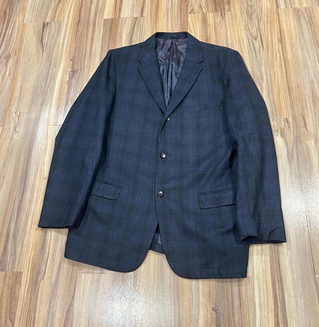 ヴィンテージ 50年代 60年代 チェック柄 中厚ウール スポーツスーツ