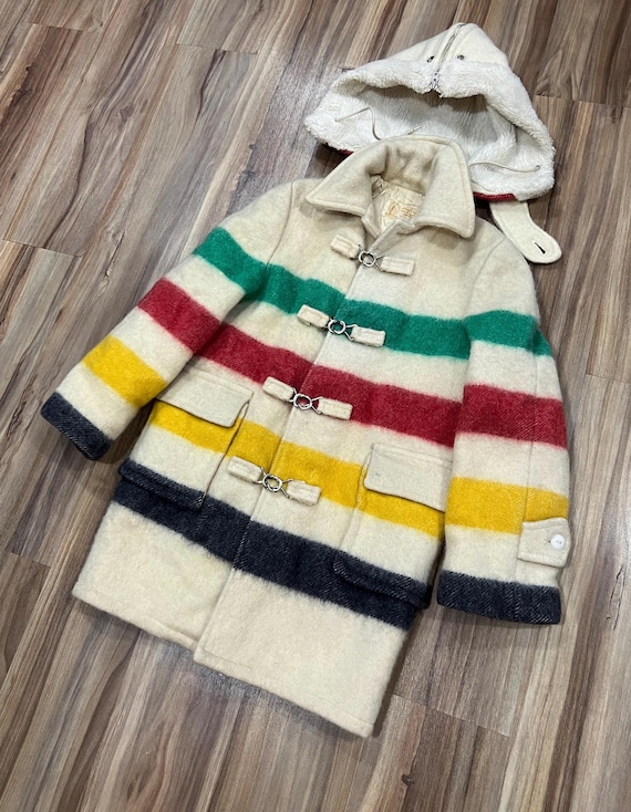 Rare Vintage 60s Hudson's Bay Children's Blanket Coat Jacket