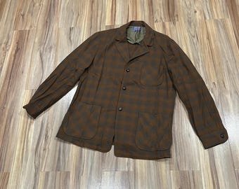 Medium Vintage 70s JC Penney Orange & Beige Tan Canvas Hunting