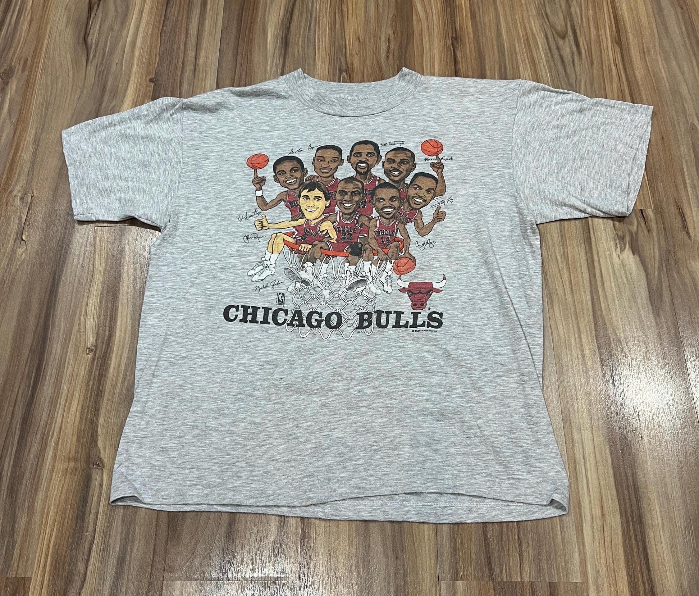 90s USA製 SALEM マイケル ジョーダン シカゴ ブルズ Tシャツ 🐃Vintage 1990 Chicago Bulls Michael Jordan Shirt Salem L/XL