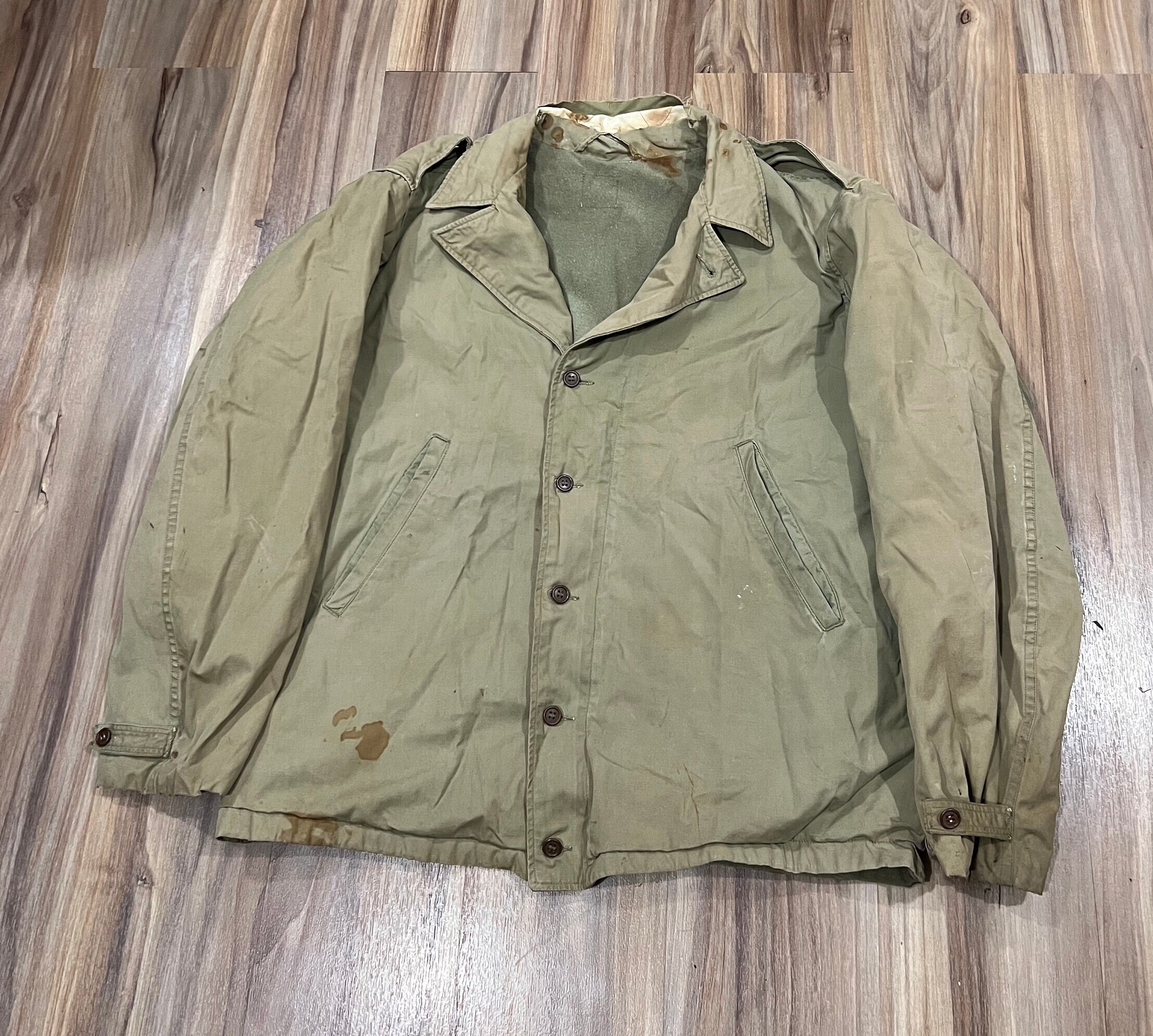 Large Vintage 40s M41 US Army Field Jacket W/ Crown Zipper