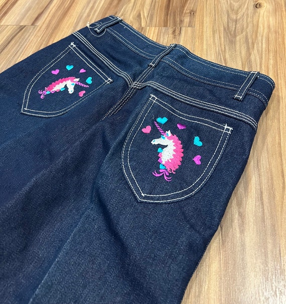 26x29 Vintage 80s Unicorn Embroidered Dark Wash St