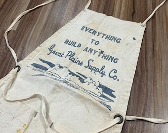 Vintage 40s Canvas Workwear Apron Great Plains Supply Co. USA Made