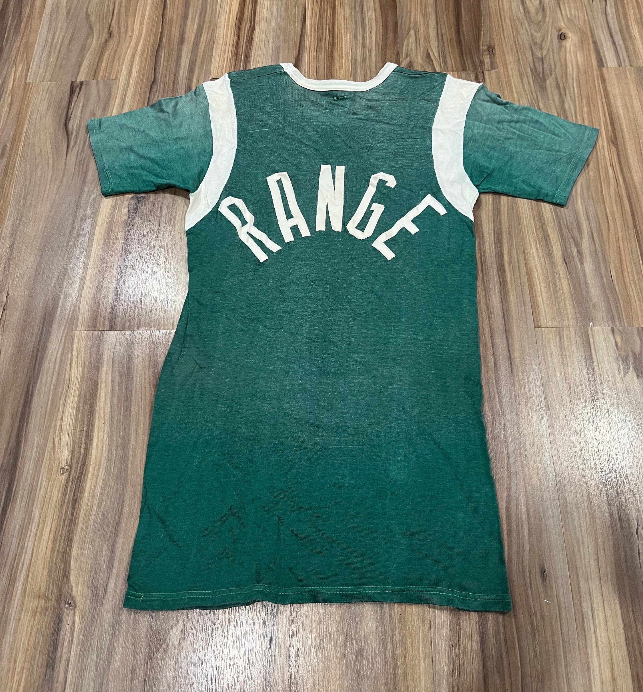 Medium Vintage 50s 60s Wilson Athletic Jersey Nylon Acetate Green 