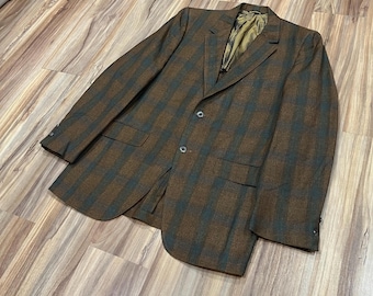 Chaqueta tipo blazer de lana con estampado degradado verde/marrón, estilo vintage de los años 60, de Michaels Stern, Omaha, EE. UU.
