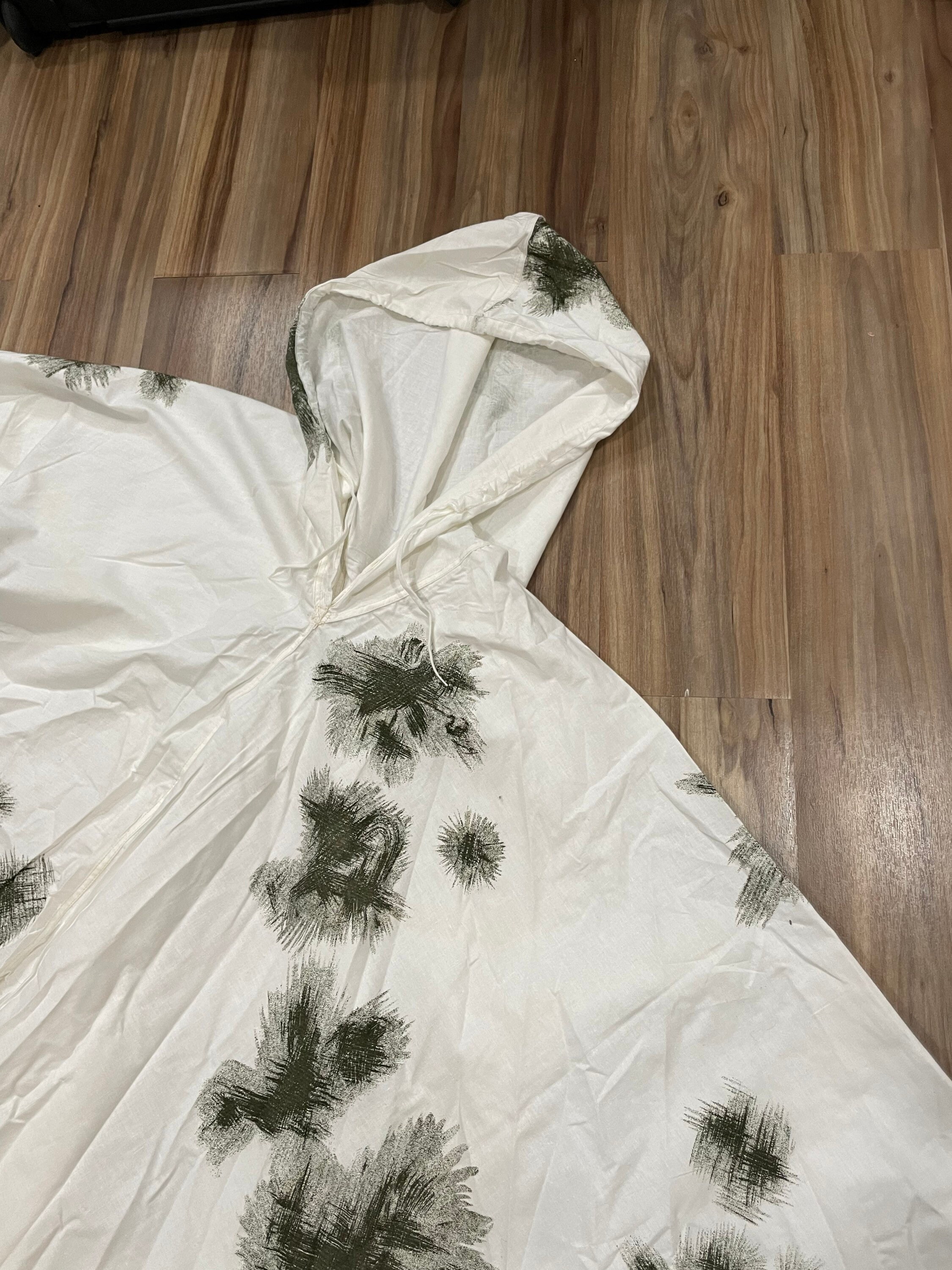 Vintage 1960s German Snow Camo Poncho Parka Camouflage Pullover 