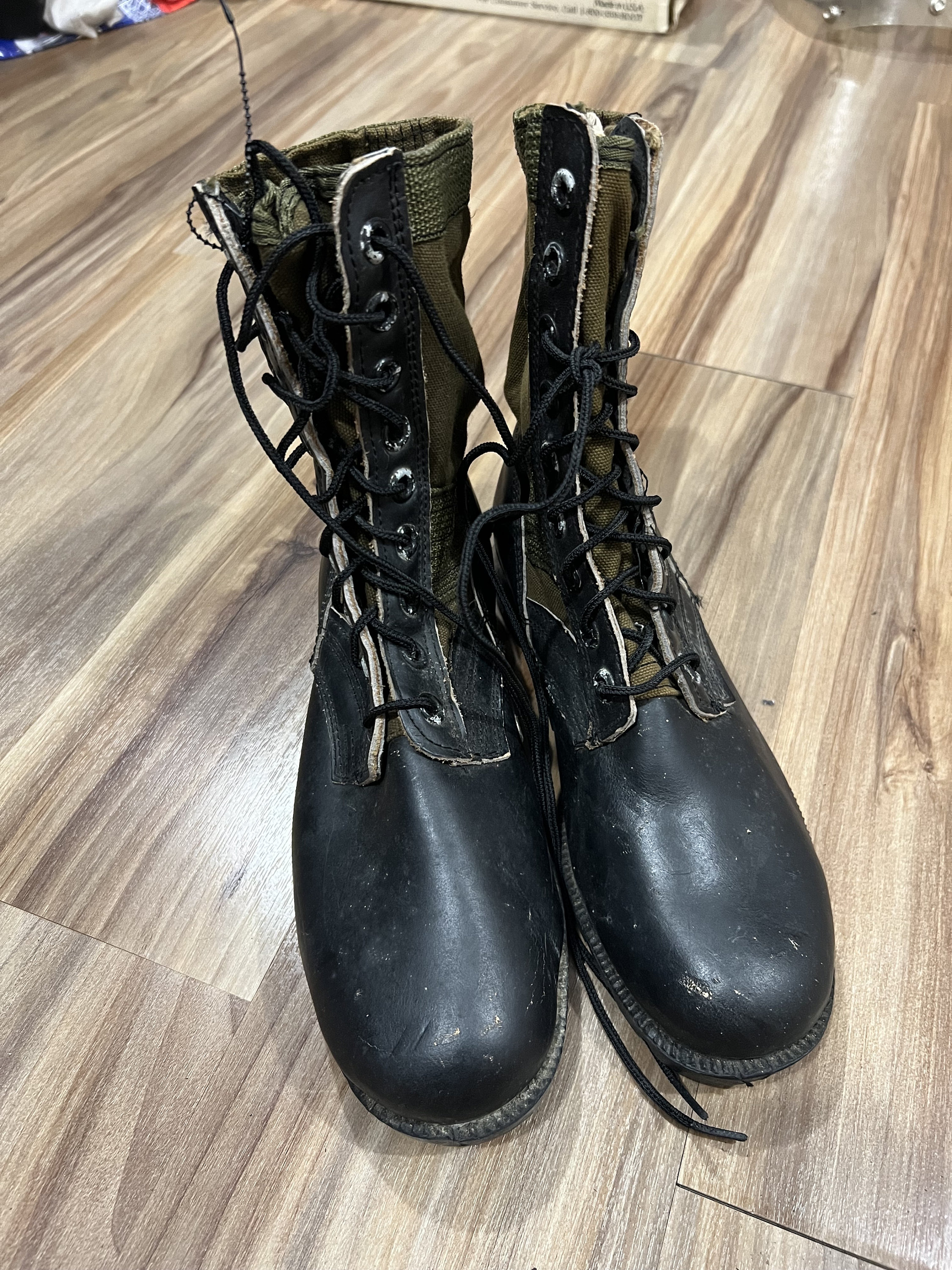 7R Vintage 70s Jungle Combat Military Surplus Canvas Leather