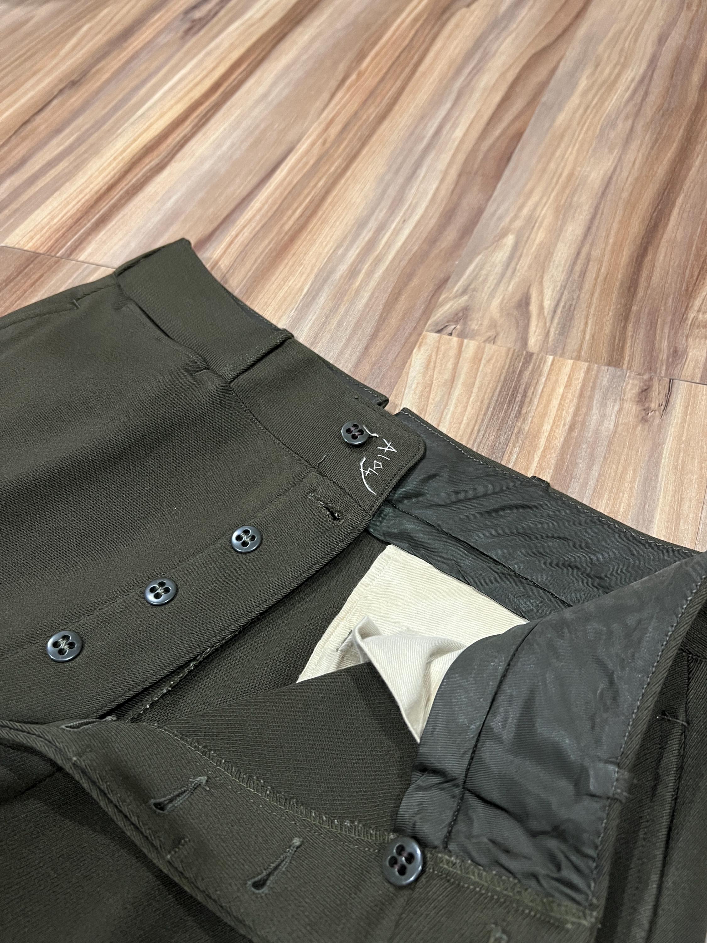 31x29 Vintage 40s 50s Button Fly Wool Gabardine US Military Field