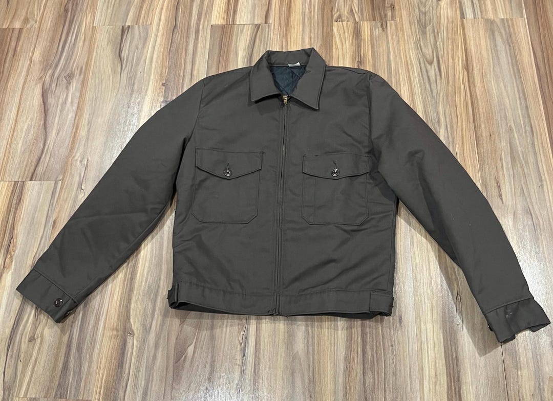 Small Vintage 70s Brown Mechanic's Work Jacket W/ Talon