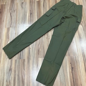 レディース ヴィンテージ 70年代 OG-107 ミリタリー 米軍 トラウザーズ ユーティリティスラックス パンツ サイドボタン コットン オリーブグリーン デッドストック 1976年