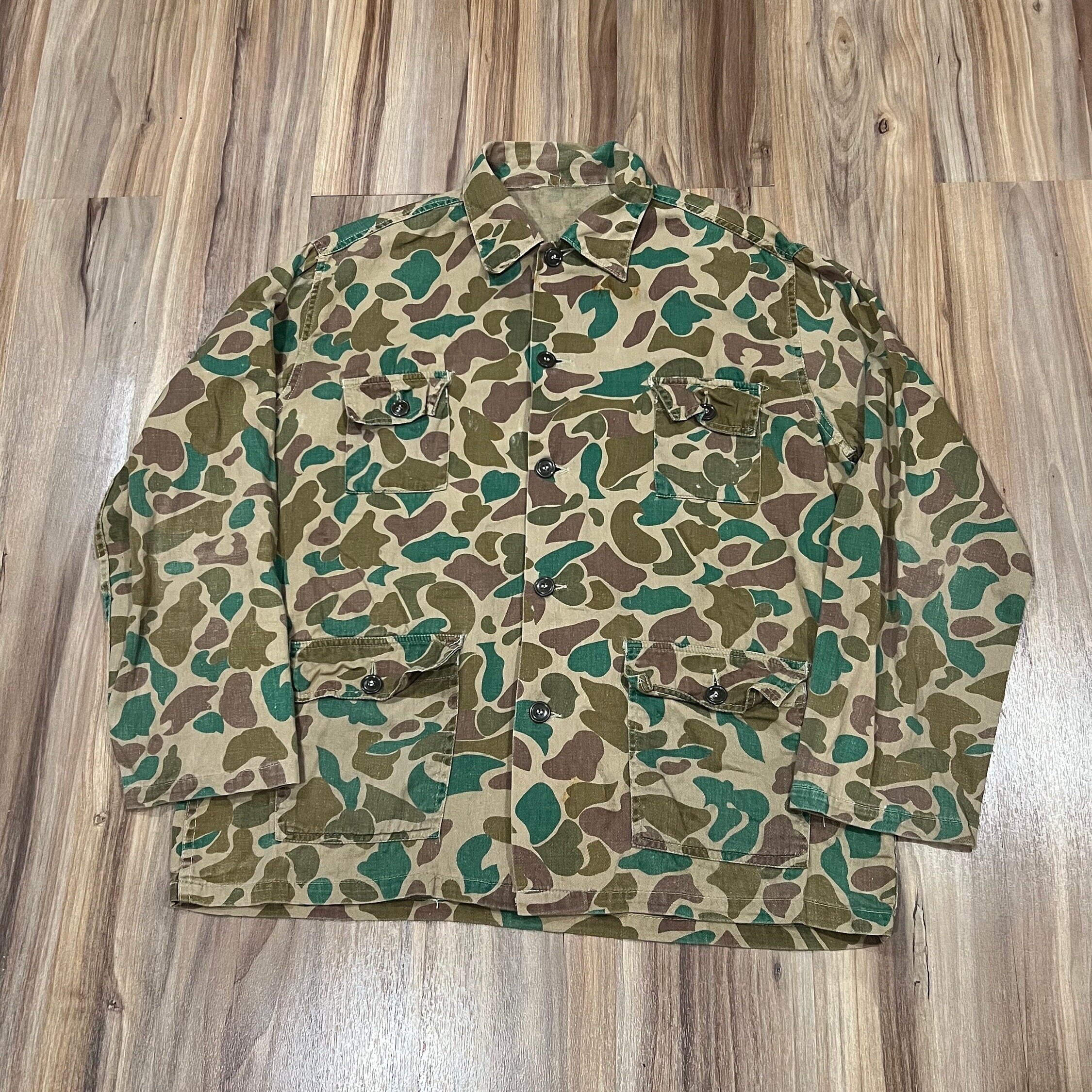Large Vintage 60s Duck Camo 100% Cotton Button up Hunting - Etsy