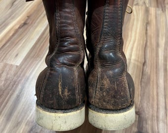8.5D Vintage 80s Red Wing Irish Setter Moc Toe Boots Brown Patina