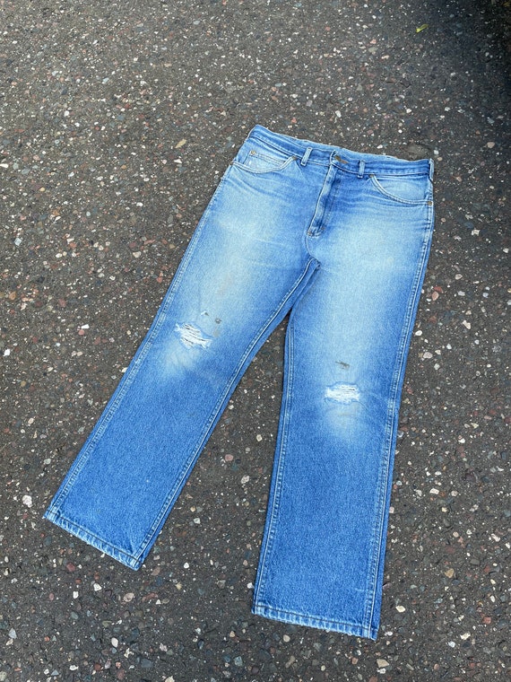 33x30 Vintage 70s 80s Lee Flare Faded Bootcut Den… - image 1