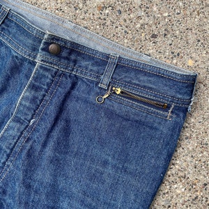 32x30 Vintage 70s Jeans Dark Wash Flare Bootcut Fun Zippers Capital Brand California Hippie