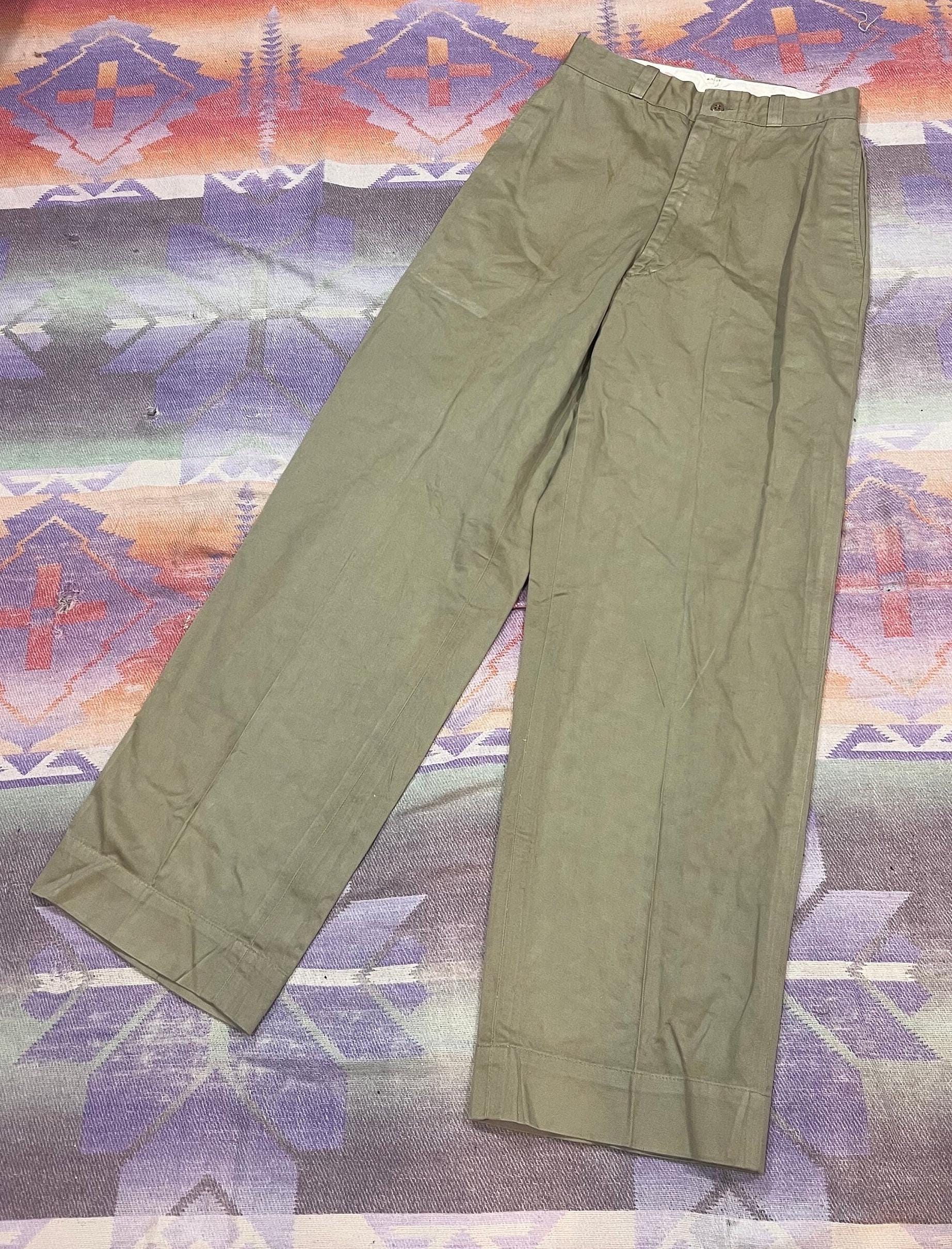 『5年保証』 26x30 Vintage 60s US Military Khaki Chino Trousers Officer パンツ