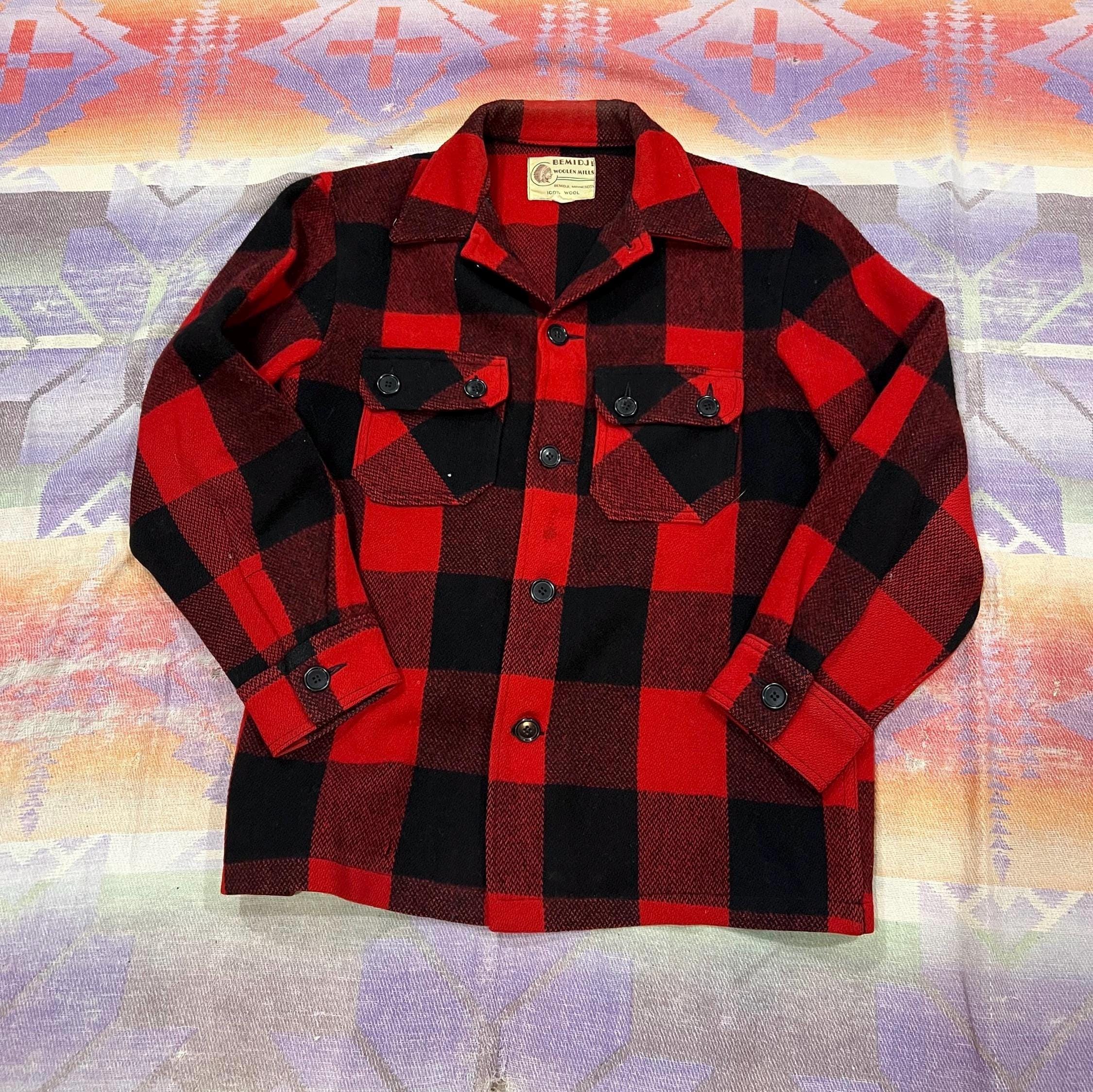 50s〜60s BEMIDJI woolen mills vintage Medium Vintage 60s Bemidji Woolen Mills Wool Buffalo Plaid Shirt