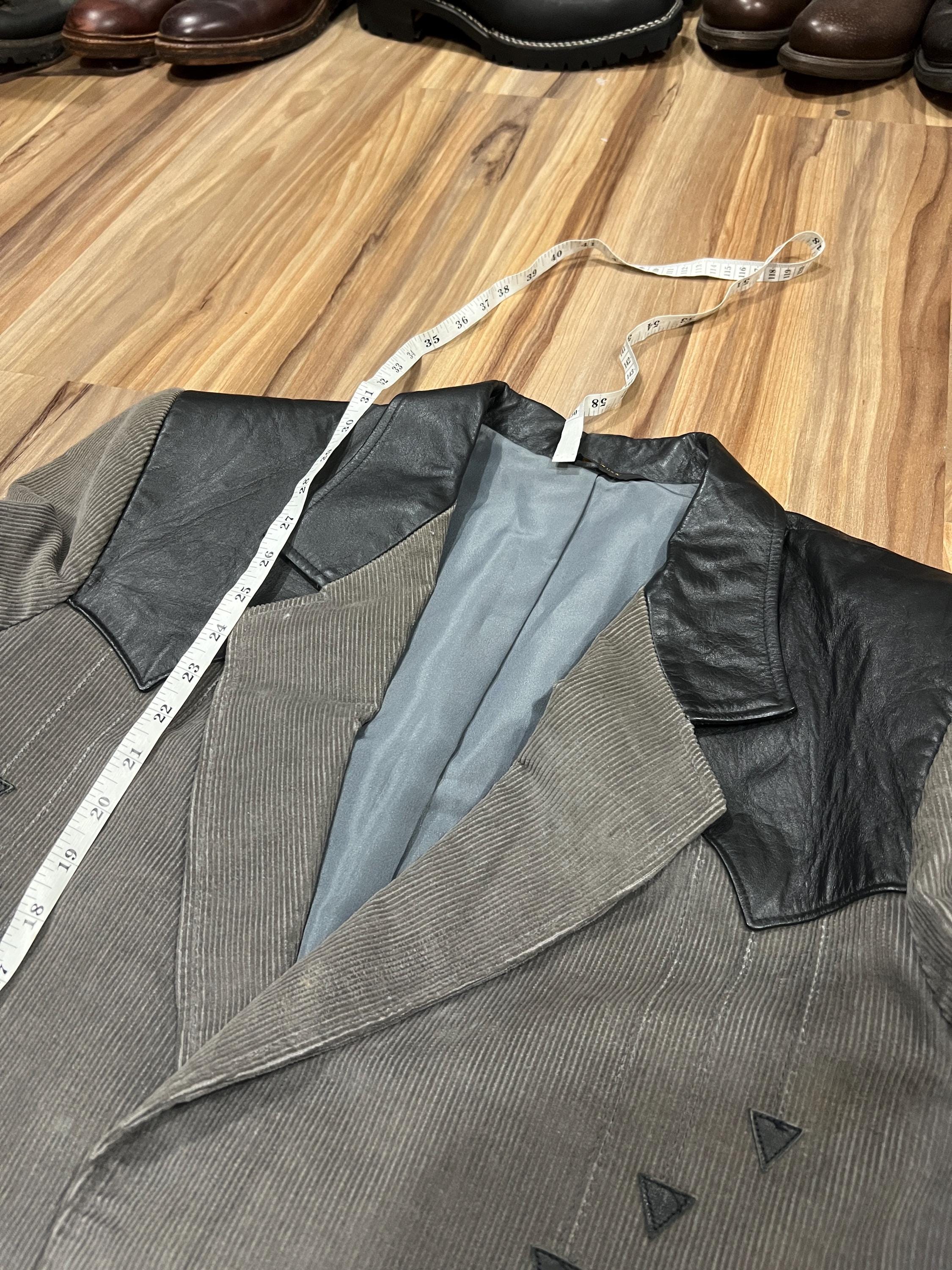 Large (42) Vintage 80s Pioneer Wear Grey Corduroy/ Leather Western