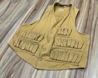 40s〜 BLUE BILL by RED HEAD Hunting Vest Vintage Blue Bill by Redhead Canvas Duck Hunting Camo Vest