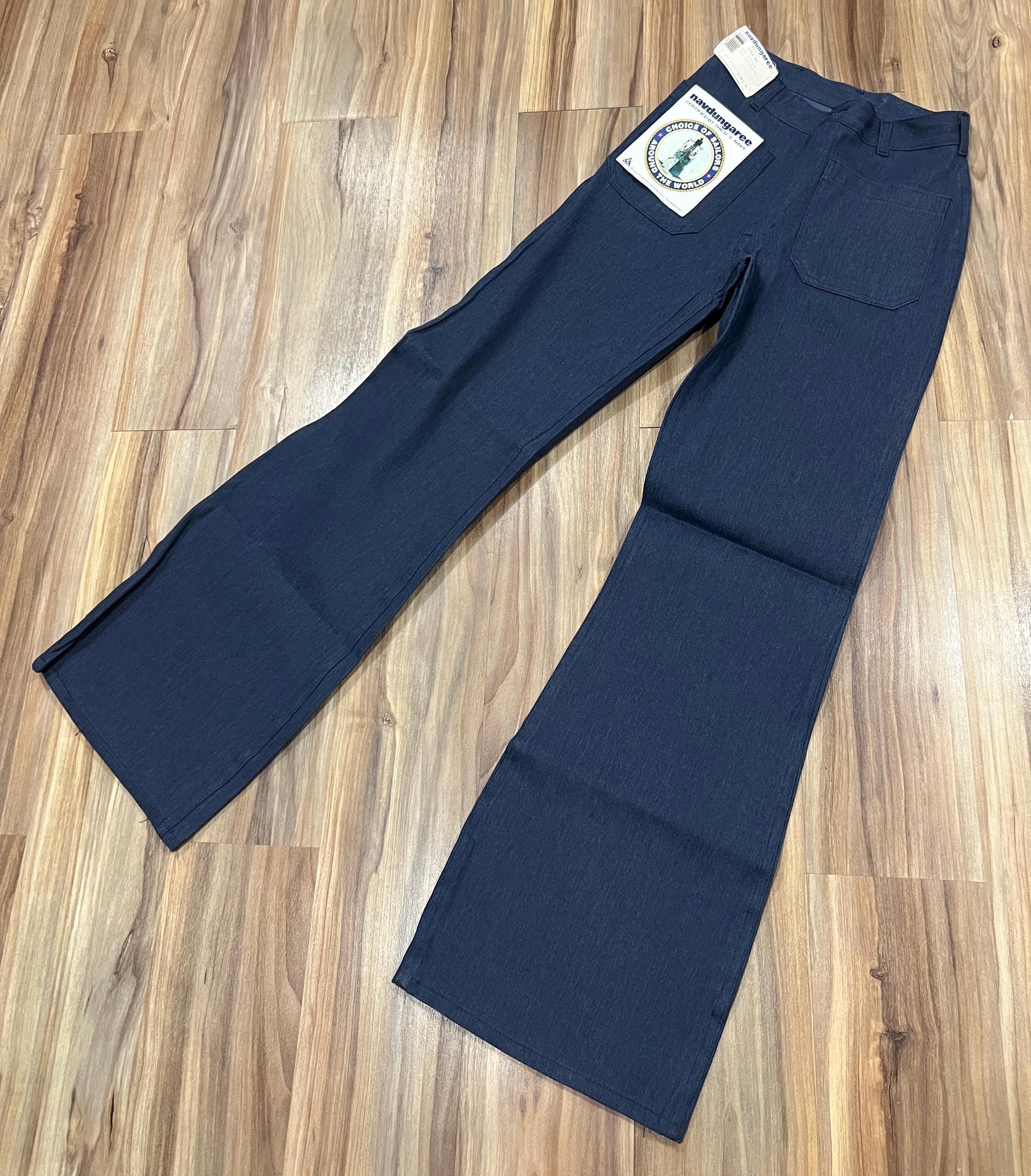 28x34 Vintage 80s Navdungaree USN Utility Dark Wash Trousers Jeans