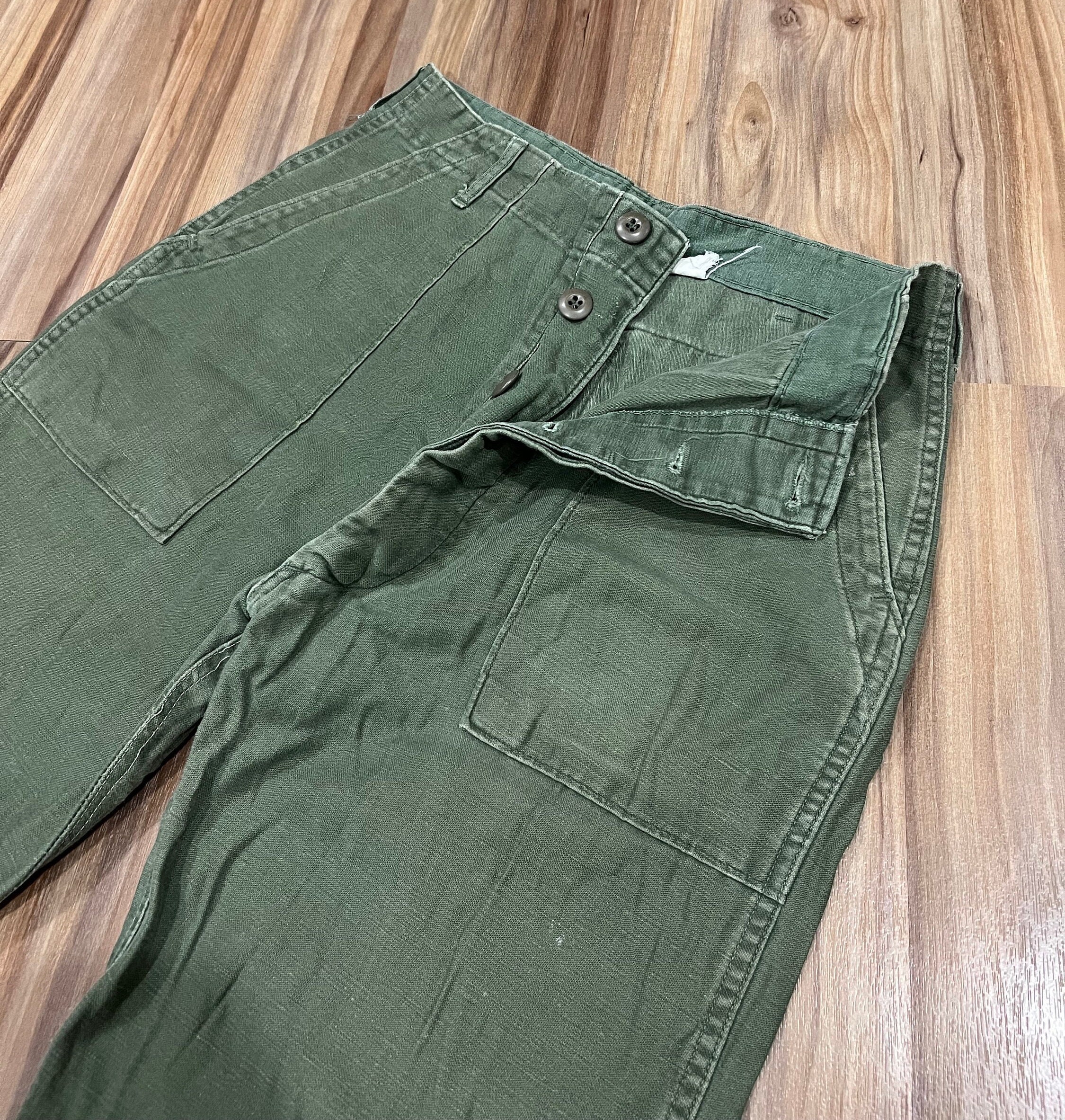 Vintage 60s US Army Khaki Chino Trousers Mens 28/30 Prentice