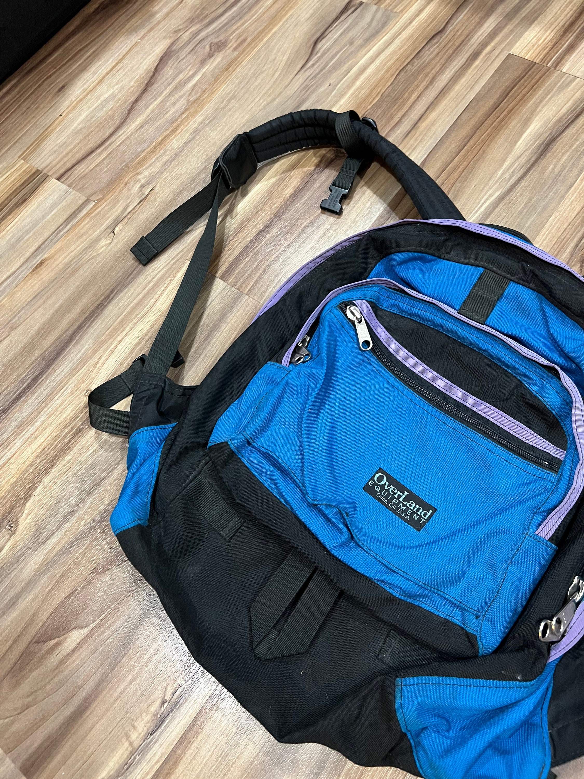 Vintage 80s Overland Equipment Color Block Backpack USA Made Hiking Outdoors Lifestyle Etsy