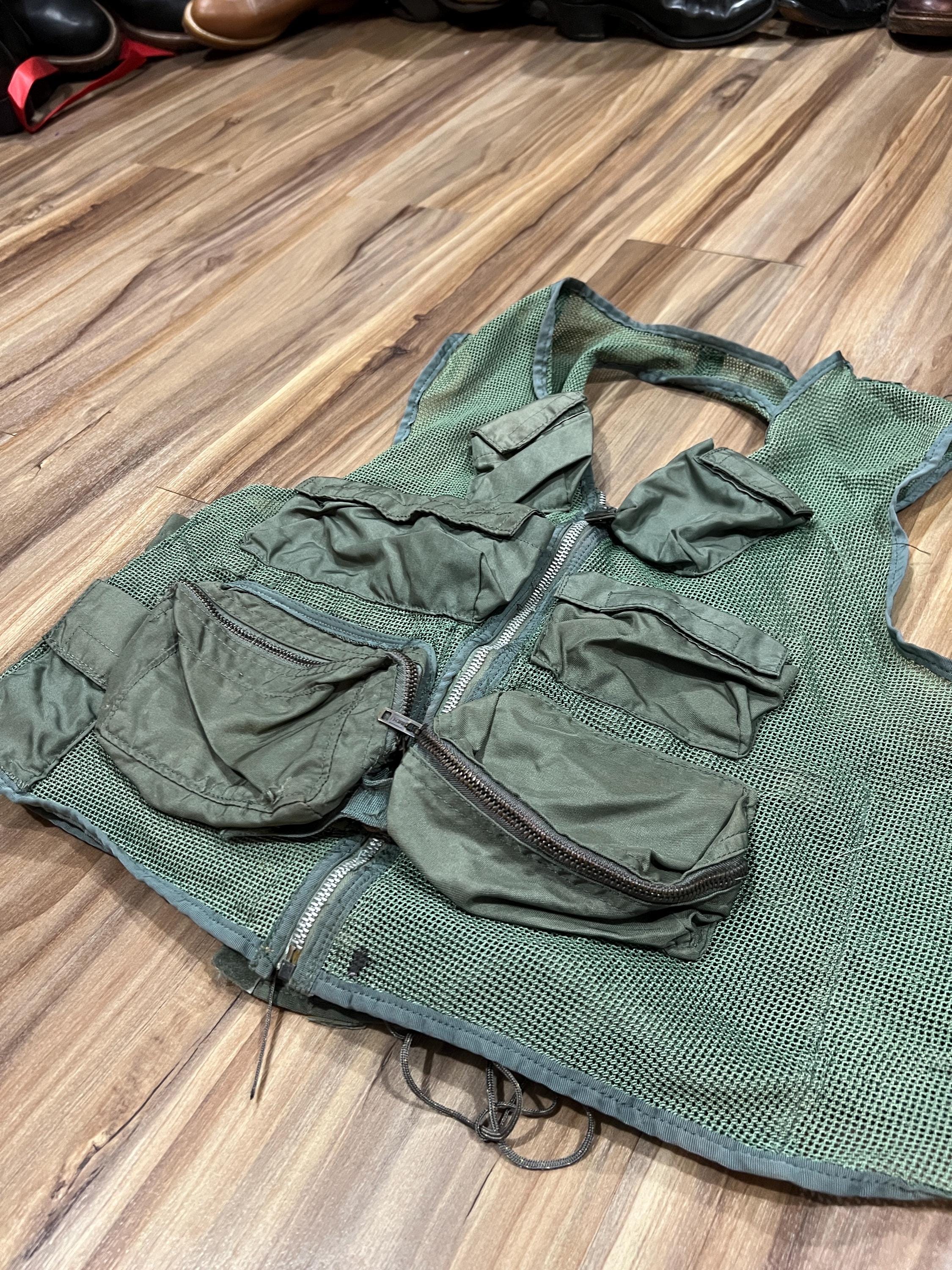 Medium Vintage 70s 80s Survival Vest Mesh Tactical US Air Force 