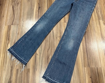 34x32 Vintage 70s Levis Dark Wash Bell Bottom Flare Denim