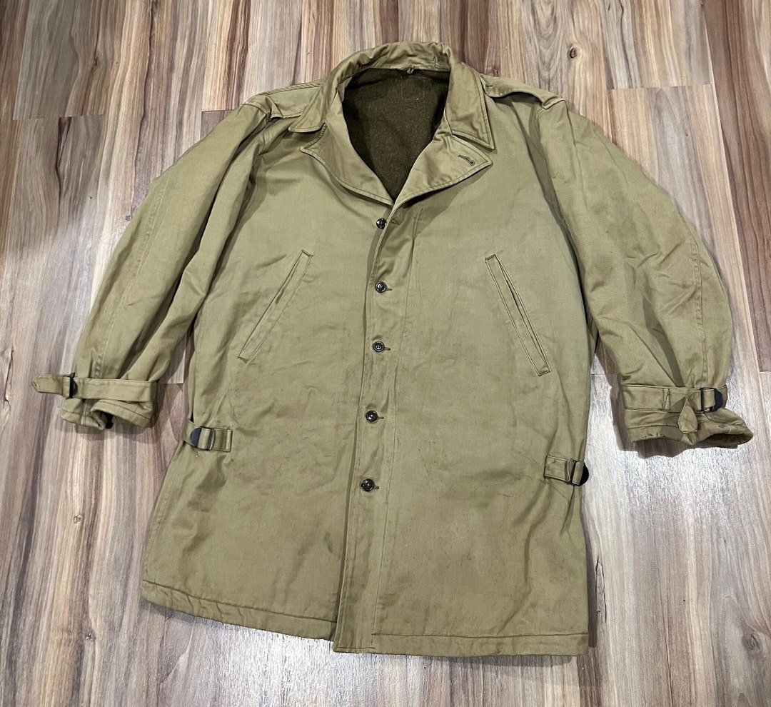 Small Vintage 40s Arctic Long M41 US Army Field Jacket Tall W/ Talon