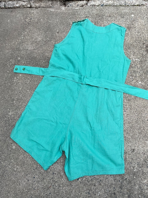 Small Vintage 40s Belted Playsuit Jumper Romper O… - image 1