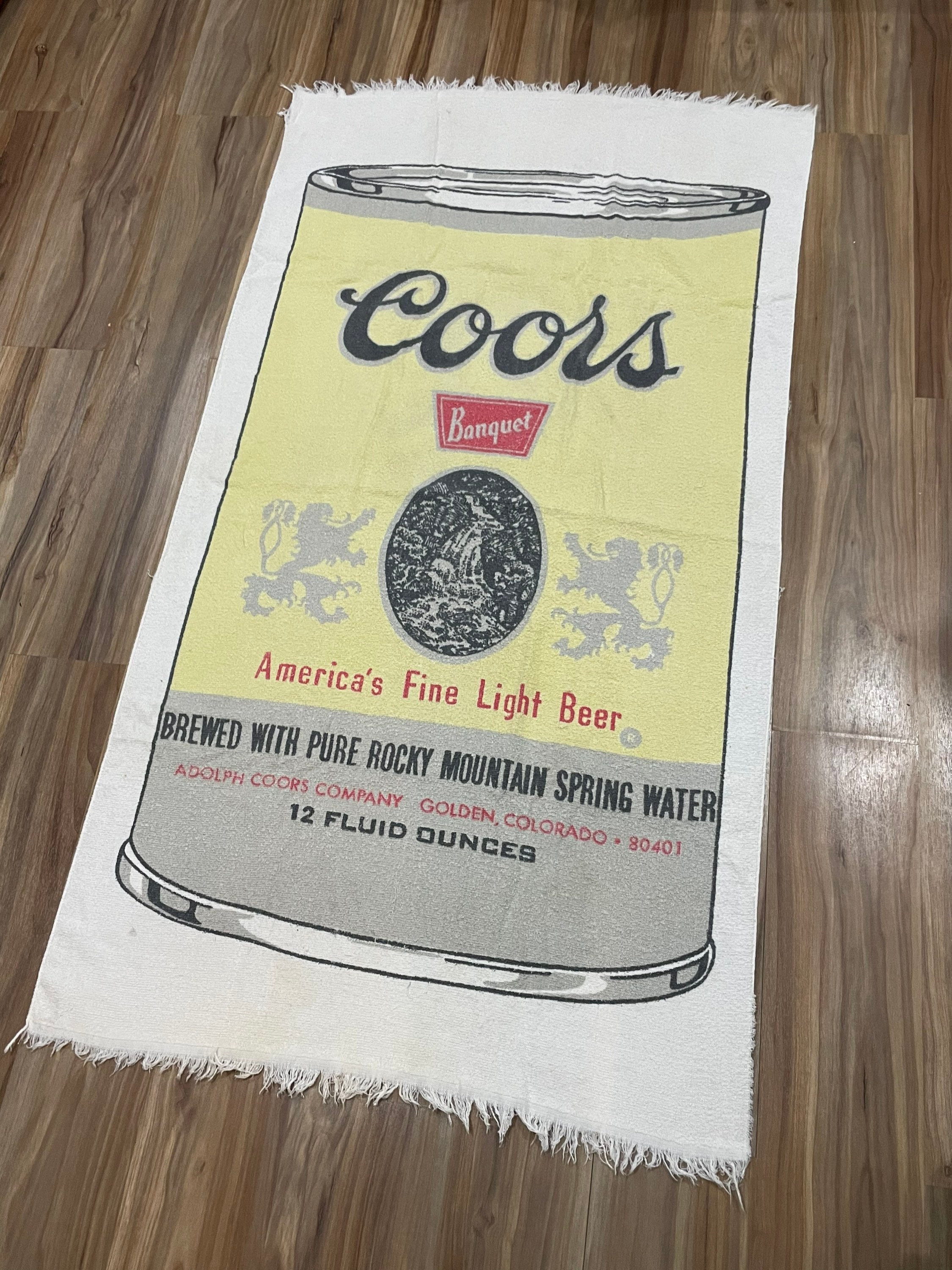 1970s 80s Vintage Coors Banquet Beer Beach Towel 100 Cotton Etsy Canada