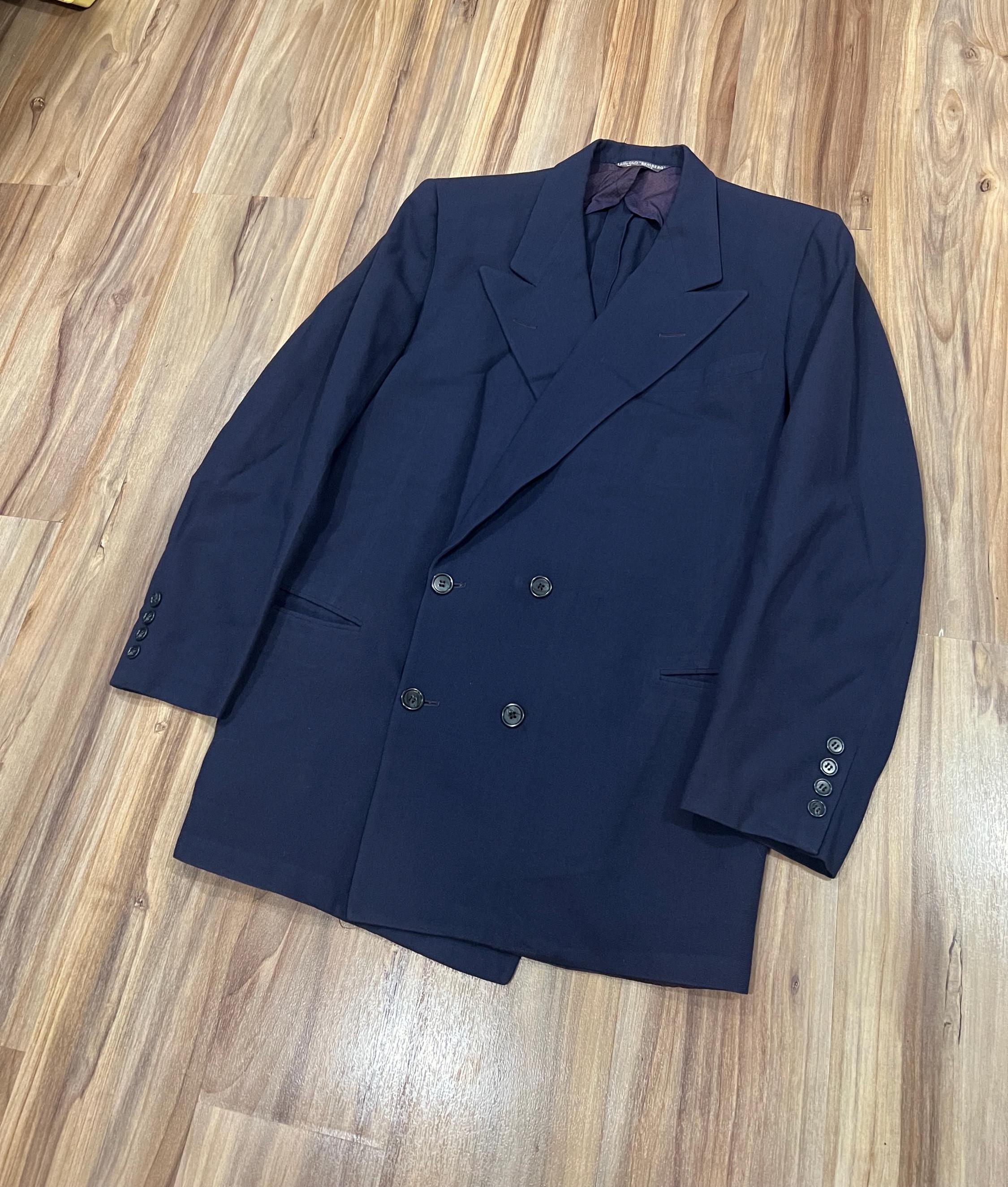 ジャケット・アウター 1950~1960s DOUBLE BREASTED WOOL COAT Vintage 50s Double Breasted Wool Suit Coat Jacket Navy Blue