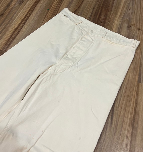32x30 Vintage USN White Trousers Deck Pants Unifo… - image 2