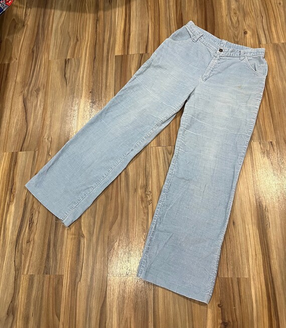 28x29 Vintage 70s Flare Bootcut Light Baby Blue P… - image 1