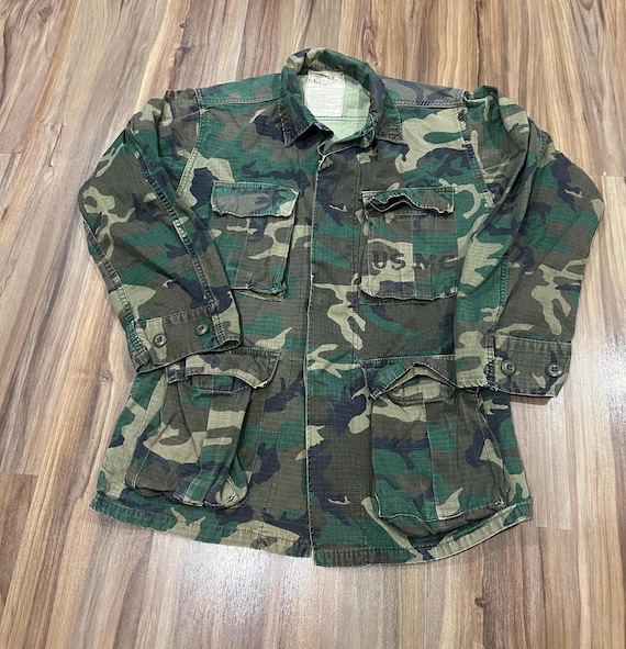 XS Short Vintage 70s ERDL Hot Weather Camo Stencil Usmc Class 2