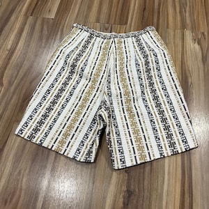 25" Waist Vintage 60s Side Zip Cotton Shorts w/ Interesting Texture!! New Unworn USA Made