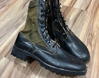 7R Vintage 70s Jungle Combat Military Surplus Canvas Leather