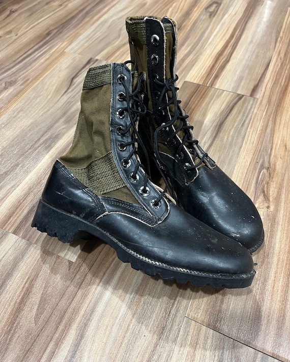 7R Vintage 70s Jungle Combat Military Surplus Canvas Leather