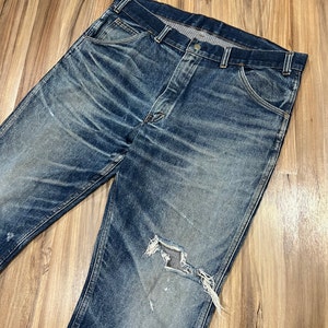 36x30 Vintage 70s Faded Distressed Peavey's Cowboy Western Jeans USA Made