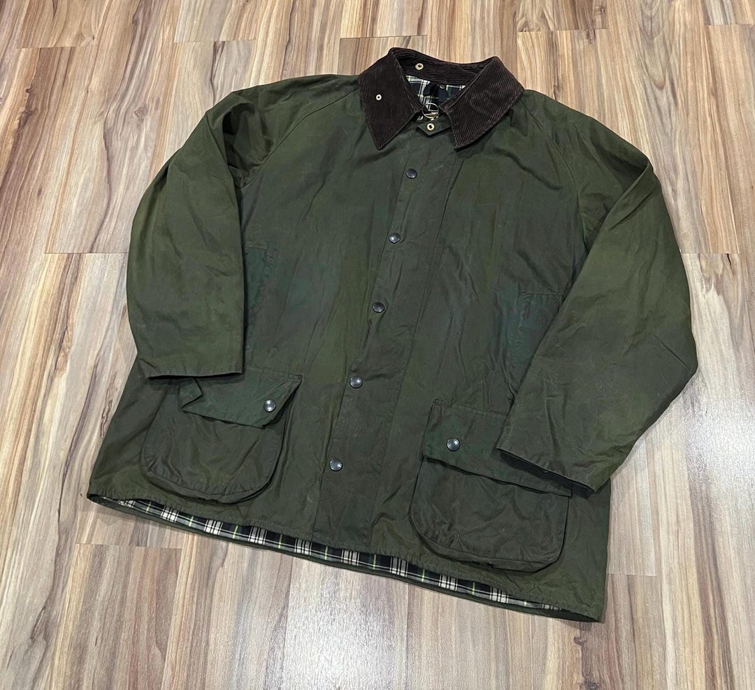 2XL Waxed Barbour A150 Beaufort Jacket Tin Cloth England Made Size