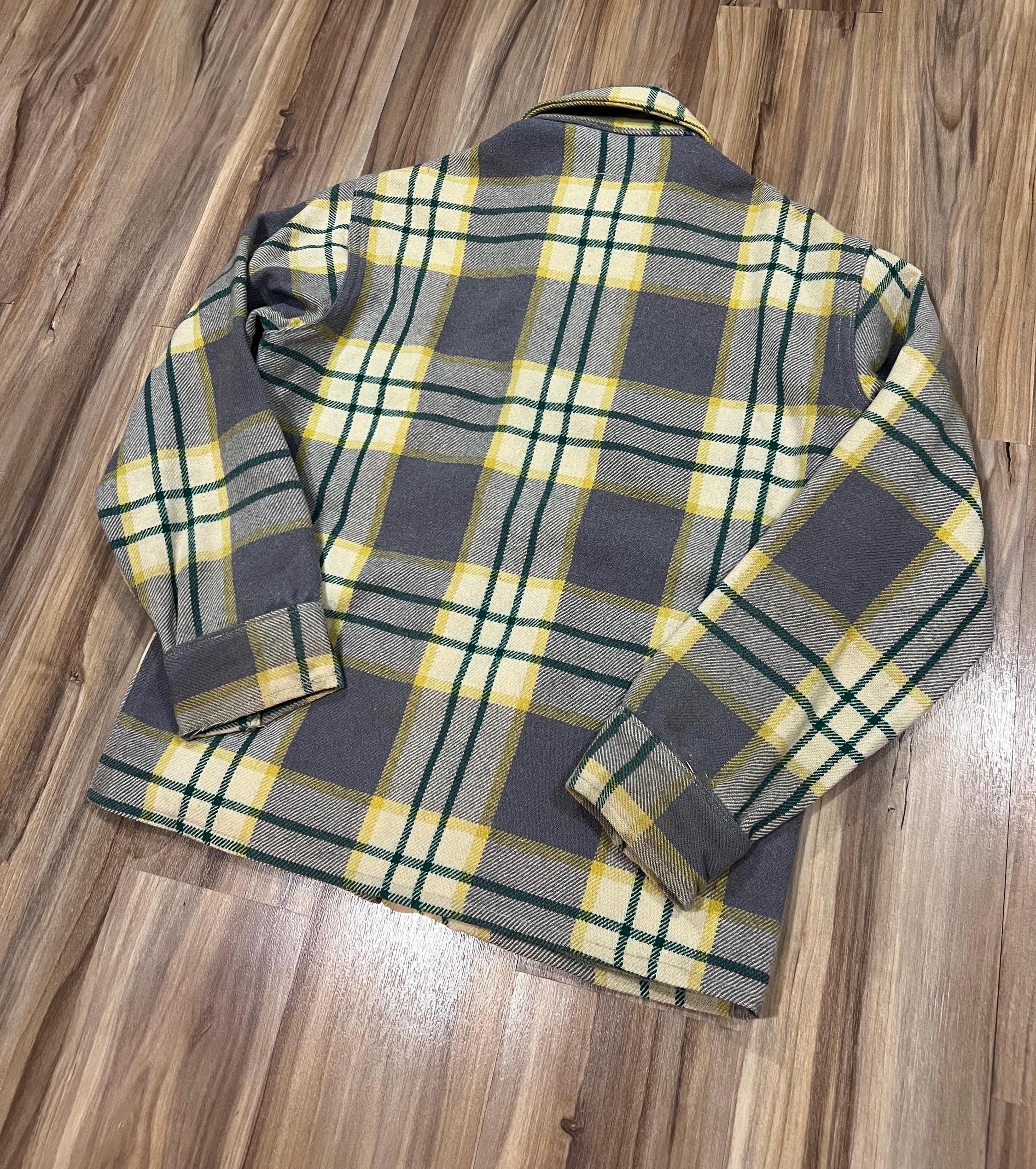 Medium Vintage 40s Woolrich Wool Zip up Jacket Shirt Green