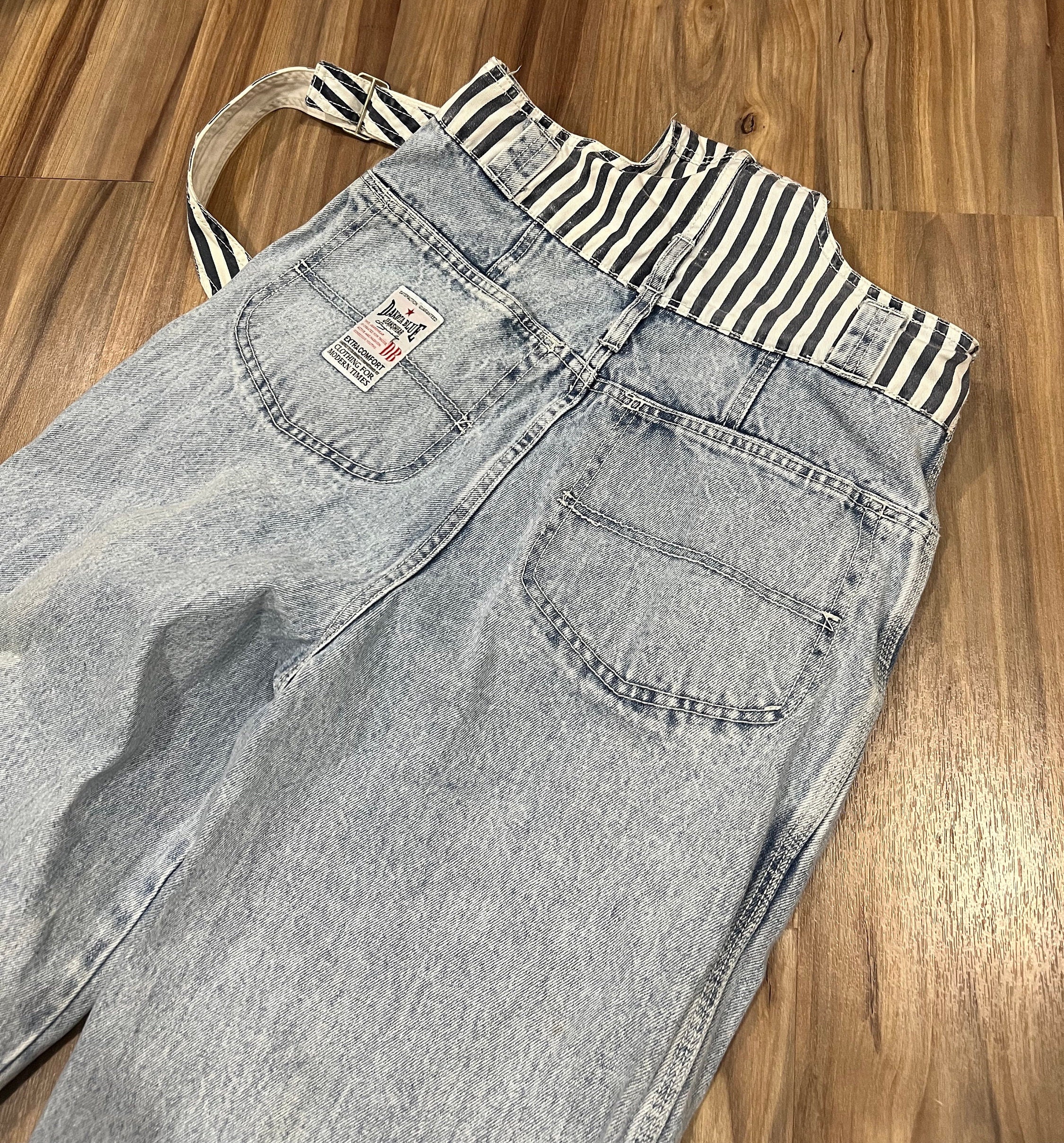 オーバーオール euro vintage 80s 90s 31x32 Vintage 80s 90s Light Wash Blue Jeans/ Overalls Pants