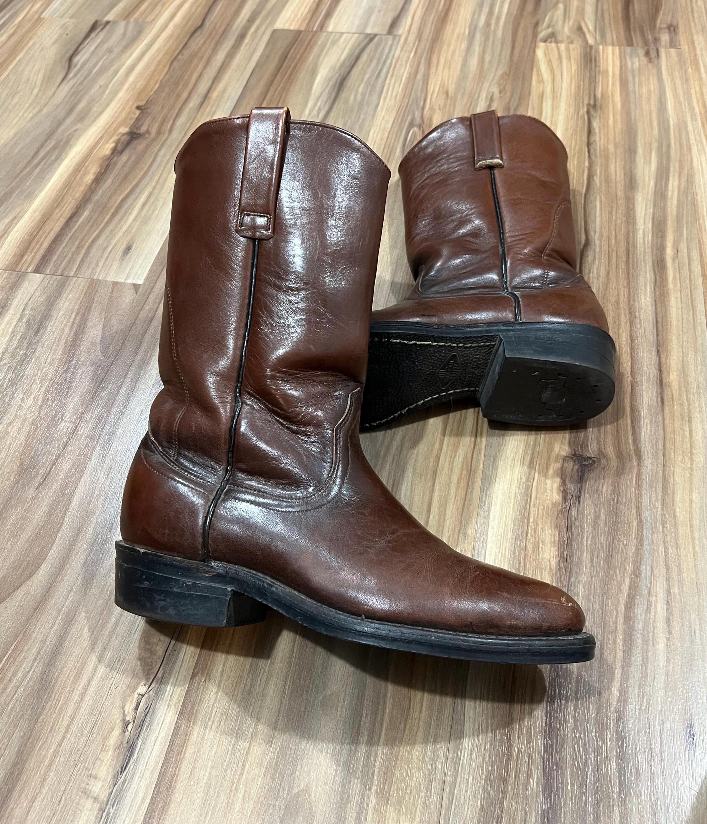 ロデム71L　　　　　　　　　　　【USA製ヴィンテージ】OLD STUD 7 Hole '73-Folk Boots in Black Horsehide – Blue Owl Workshop