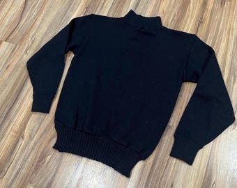 US Navy Sweater / GOB Sweater / 1960s US Navy Gob Wool Knit Dark