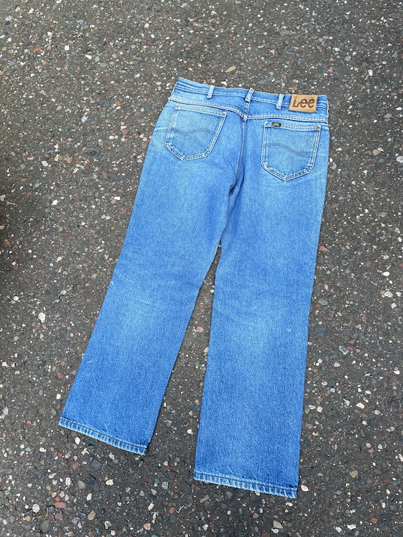 33x30 Vintage 70s 80s Lee Flare Faded Bootcut Den… - image 5