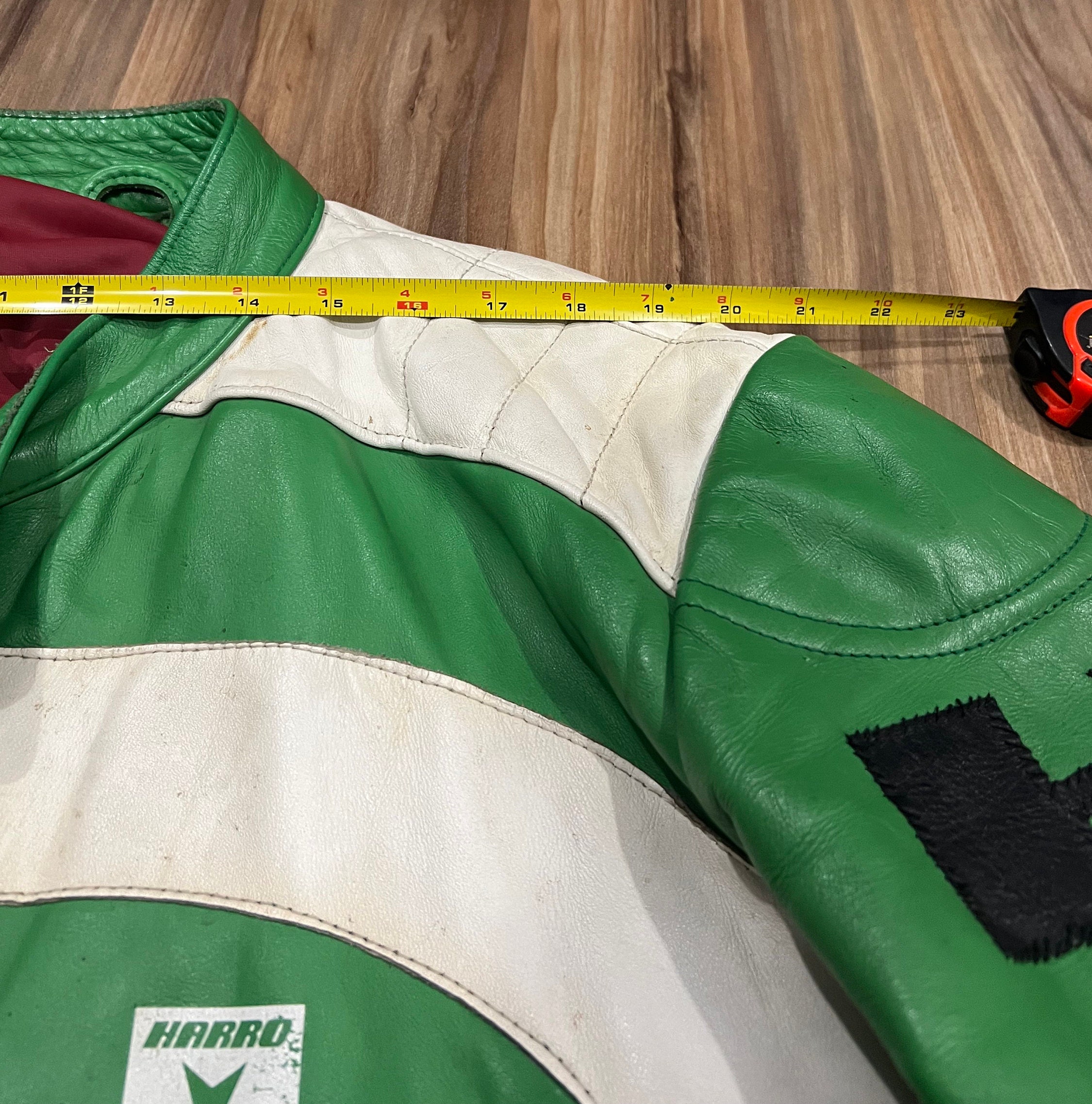 M/L Vintage 80s Green Kawasaki Motorcycle Jacket by Harro Made in